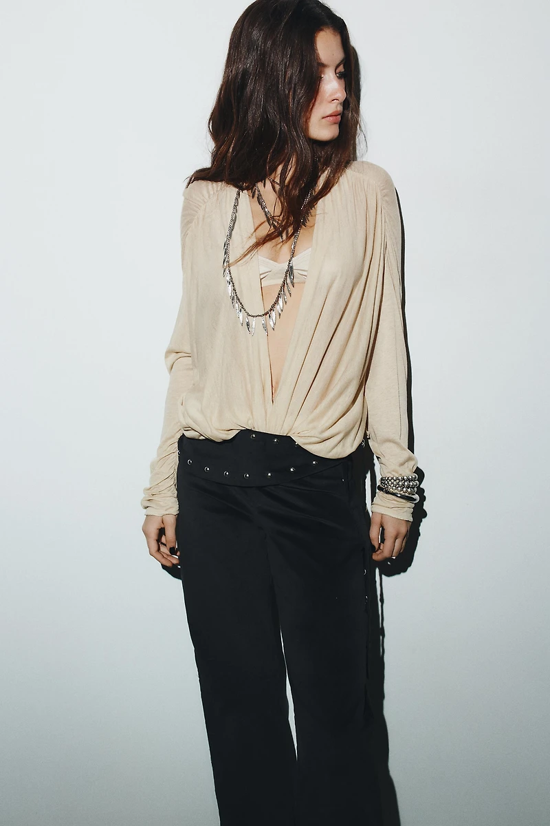 FLARE PAREO PANTS WITH STUDS
