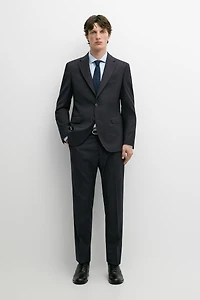 Striped 100% cool wool suit pants