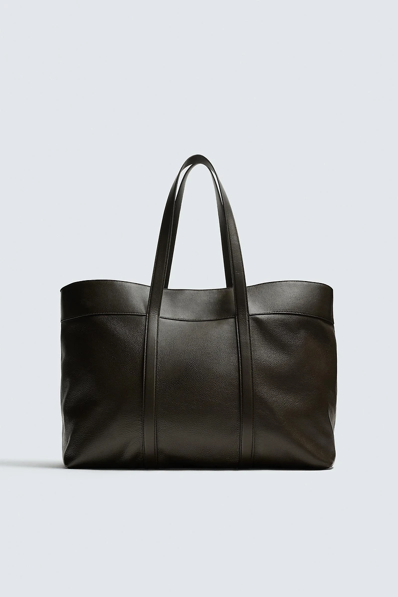 LEATHER SHOPPER BAG