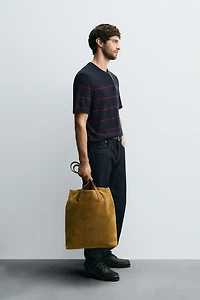 T-SHIRT EN MAILLE AVEC JACQUARD À RAYURES