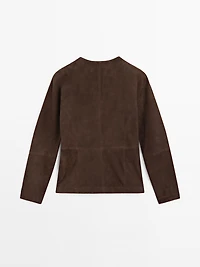 Short suede leather shirt