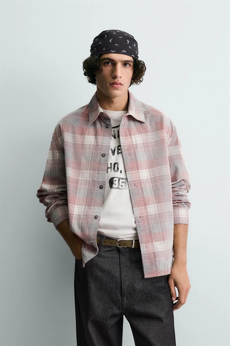 PLAID CORDUROY SHIRT