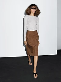 Midi skirt with waist detail