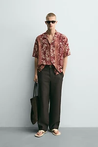 CHEMISE JACQUARD À RAYURES IMPRIMÉE
