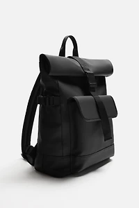 RUBBERIZED FLAP BACKPACK