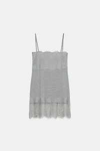 ROBE COURTE BIMATIÈRE DENTELLE