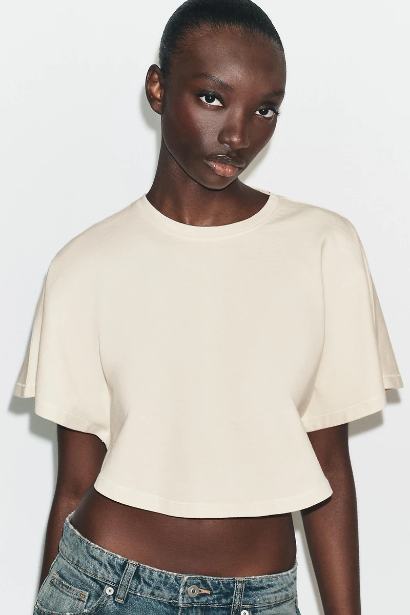 WASHED EFFECT CAPE TOP