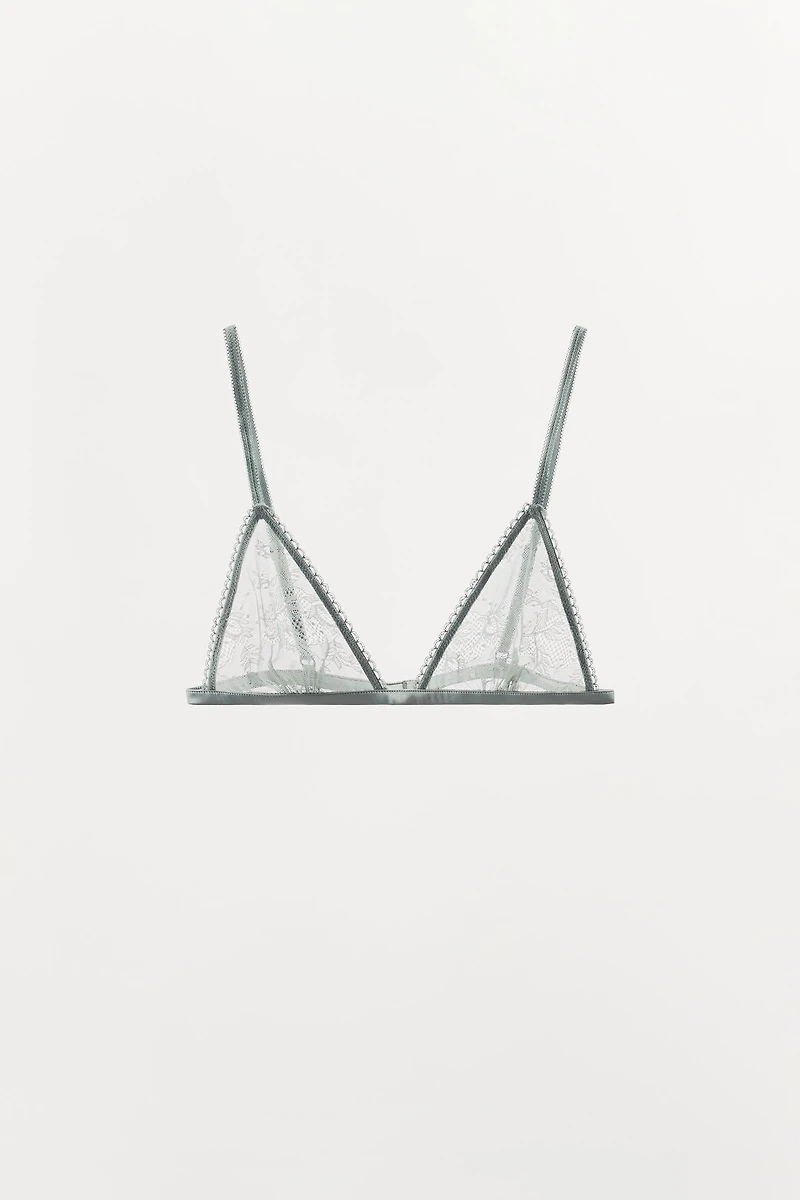 SOUTIEN-GORGE TRIANGLE EN MESH ET DENTELLE
