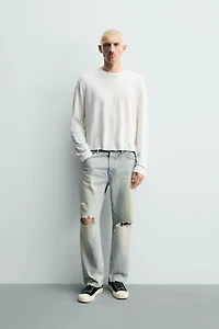 STRAIGHT CROPPED FIT JEANS
