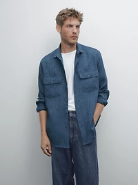 Chemise regular fit délavée