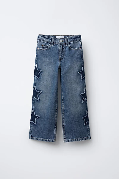 JEAN WIDE LEG PIÈCES ÉTOILES