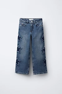 JEAN WIDE LEG PIÈCES ÉTOILES