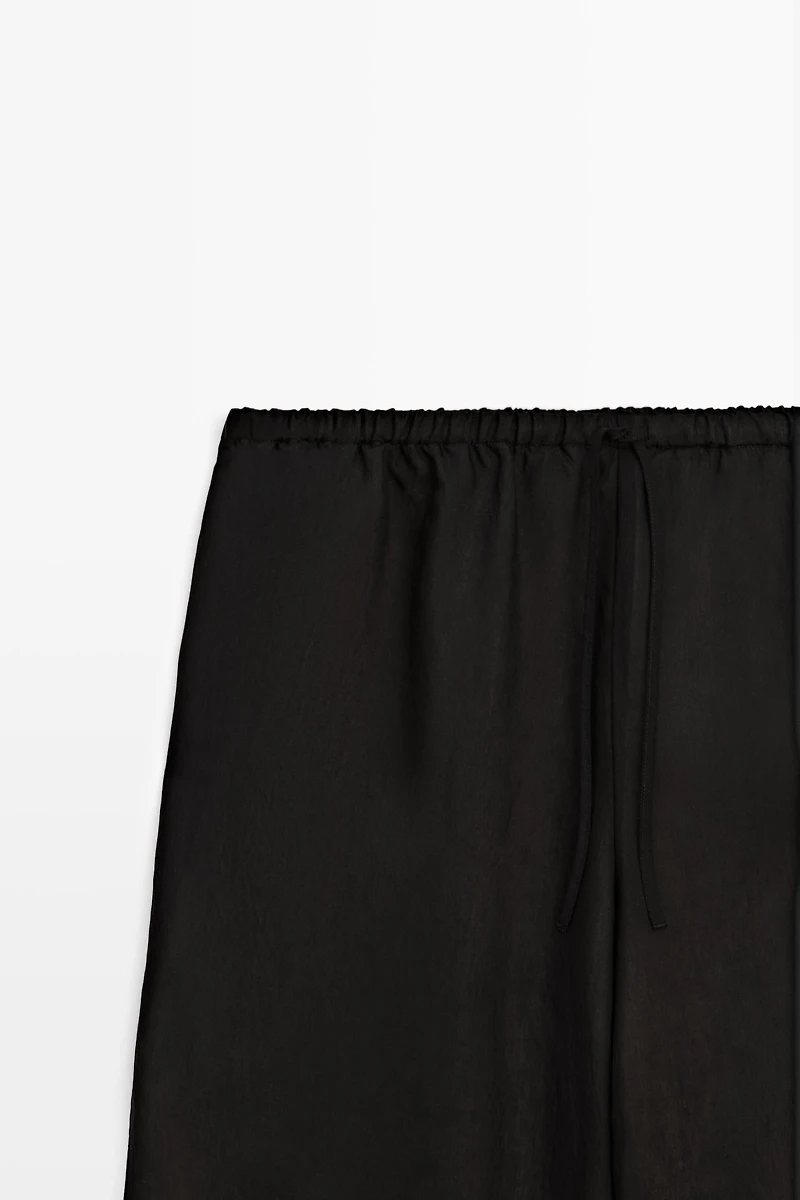 Flowing wide-leg pants with darts - co-ord