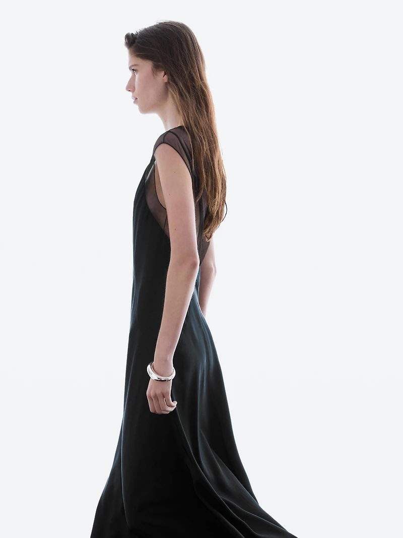 Long dress with sheer detail