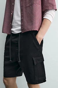 BERMUDA CARGO RELAXED FIT DÉLAVÉ