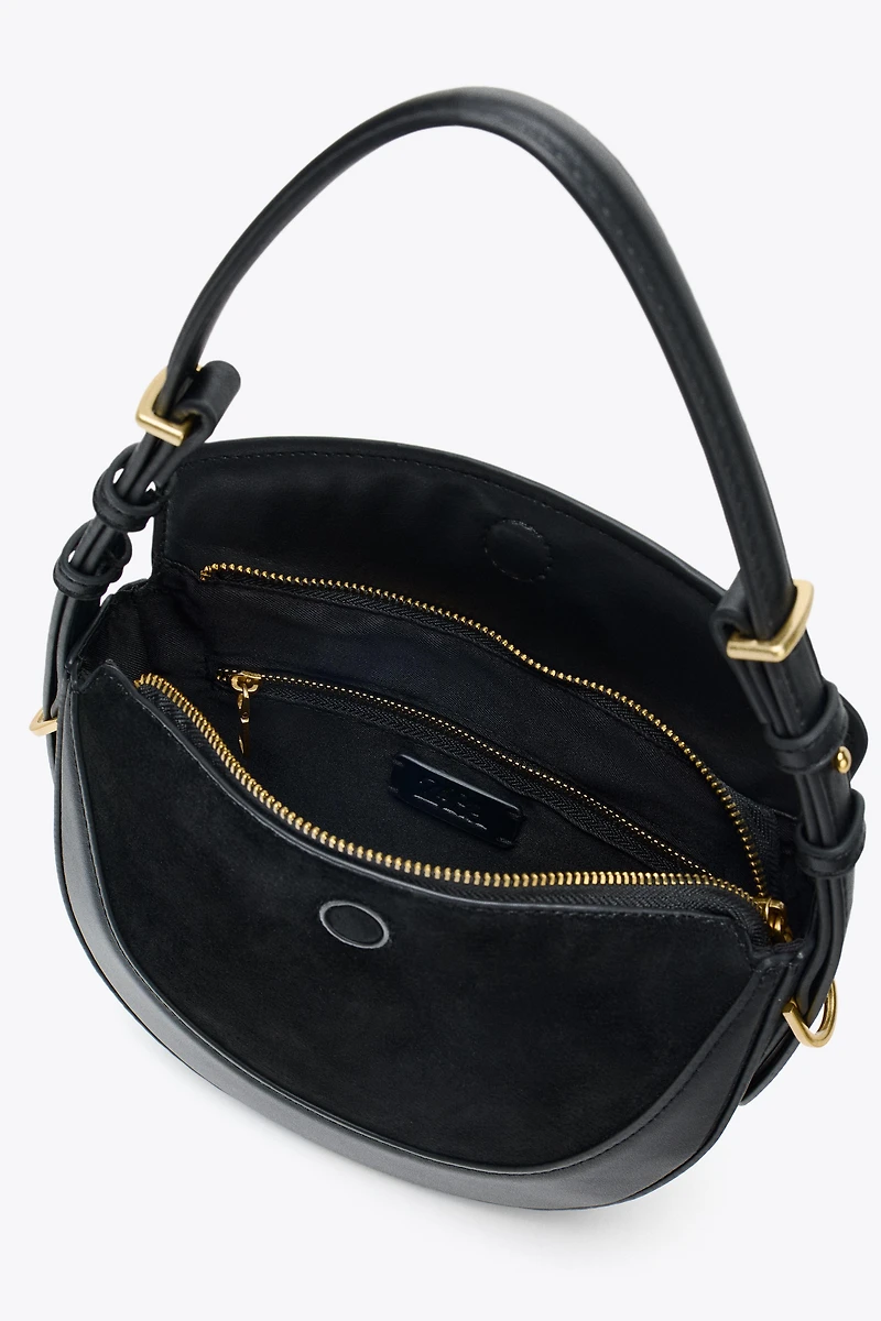 CROSSBODY BAG WITH LEATHER FLAP