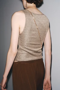 TEXTURED TOP WITH METALLIC THREAD