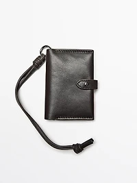 Porte-cartes charm en cuir nappa