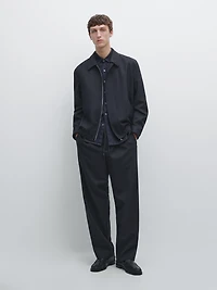 Cool wool textured trousers