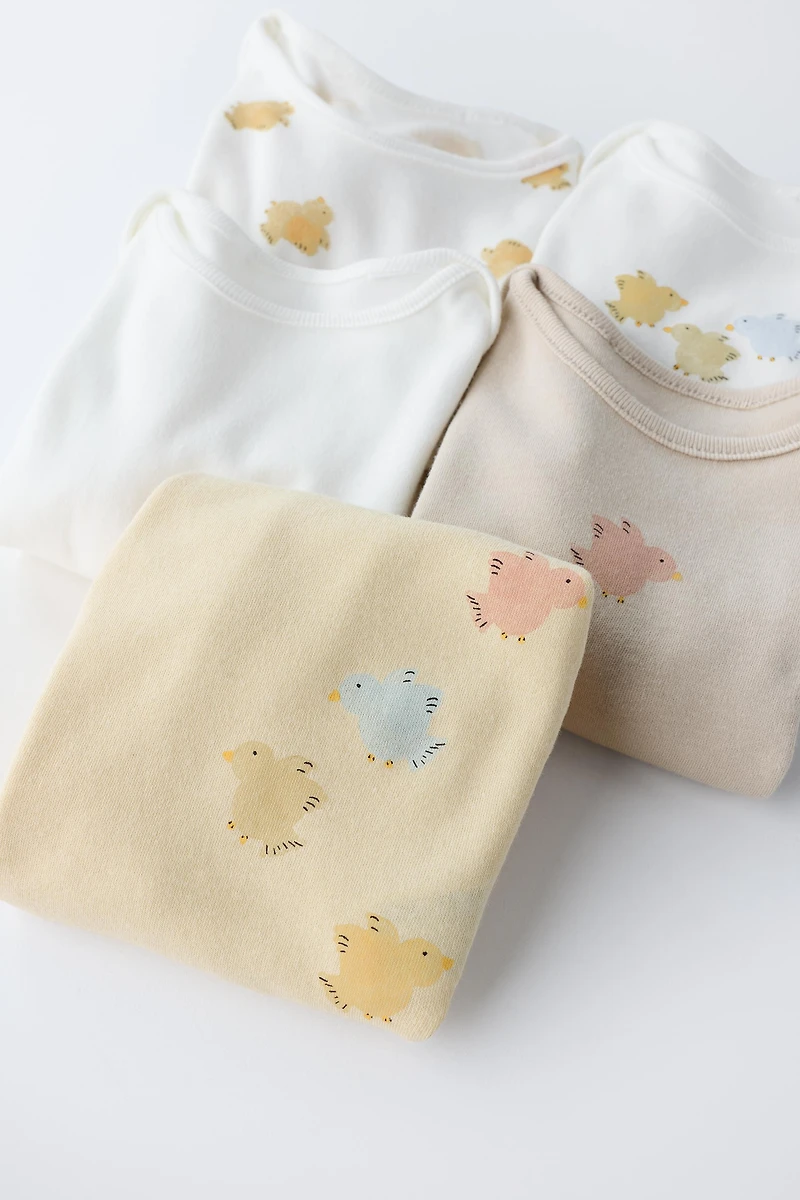 FIVE-PACK OF BIRD BODYSUITS