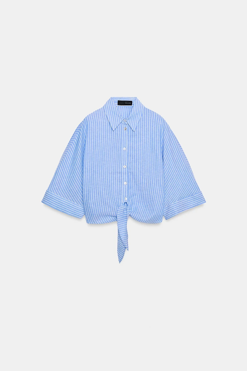 KNOTTED LINEN SHIRT