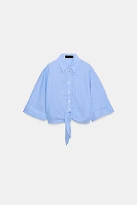 KNOTTED LINEN SHIRT