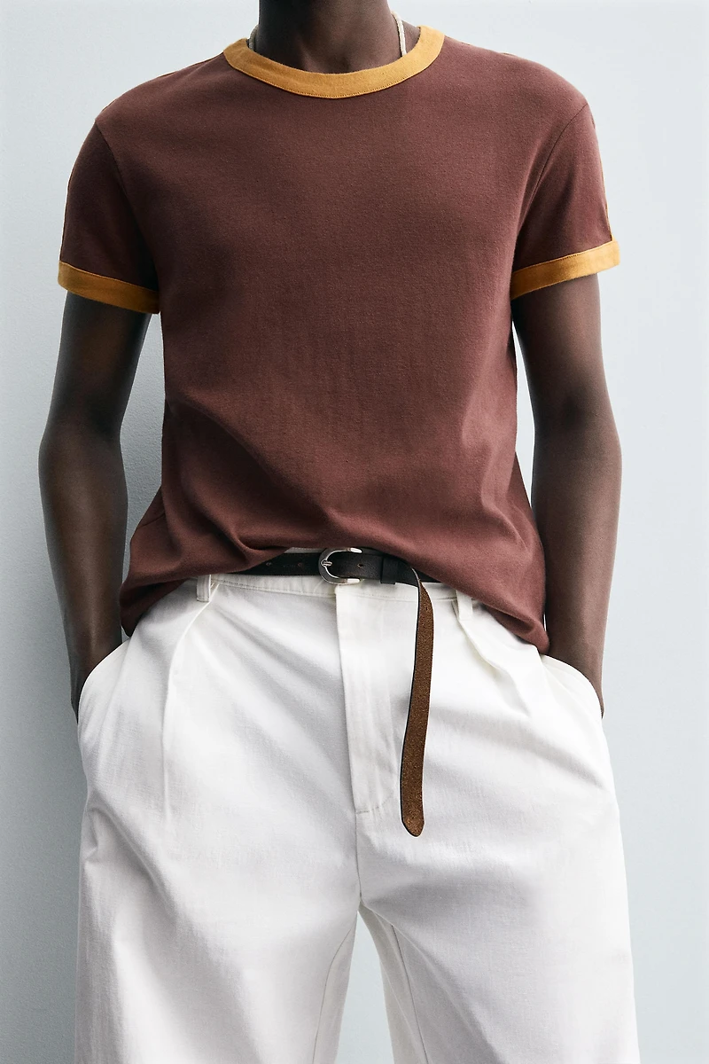 CONTRAST STRIPE T-SHIRT