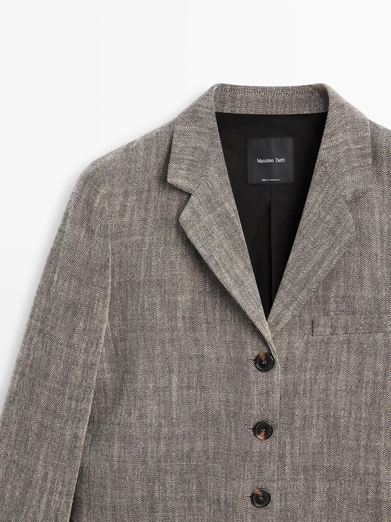Flecked wool blend blazer