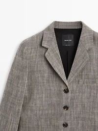 Flecked wool blend blazer
