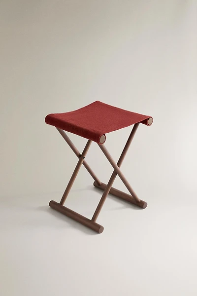 FOLDING ASH WOOD AND COTTON STOOL