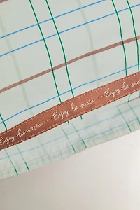 KIDS' GREEN PLAID PILLOWCASE