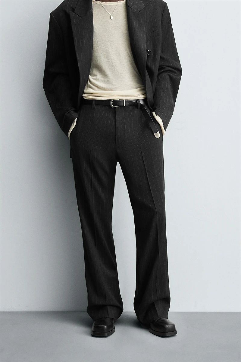 STRIPED SUIT PANTS