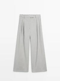 100% wool wide-leg trousers with darts - STUDIO