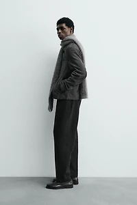 BLOUSON RÉGULAR FIT EN CUIR DAIM