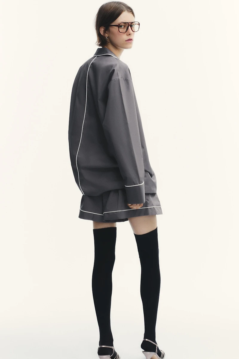 TRIM POPLIN SHIRT