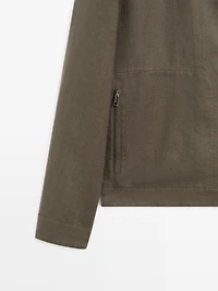 Cropped 100% linen jacket