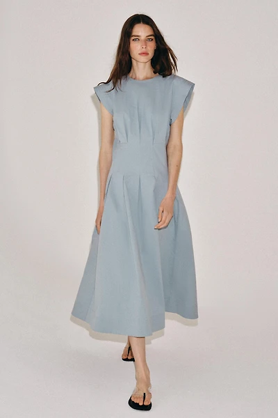 ZW COLLECTION PLEATED POPLIN DRESS