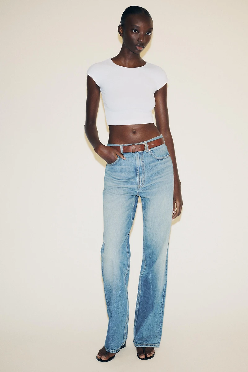COTTON MODAL CROP T-SHIRT