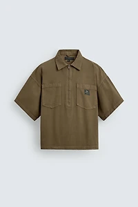 WASHED STRIPED BOXY FIT POLO
