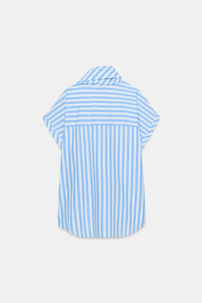 BOW NECK STRIPED SHIRT