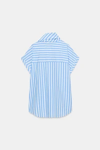 BOW NECK STRIPED SHIRT