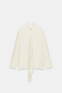 ZW COLLECTION TIED PLEATED BLOUSE