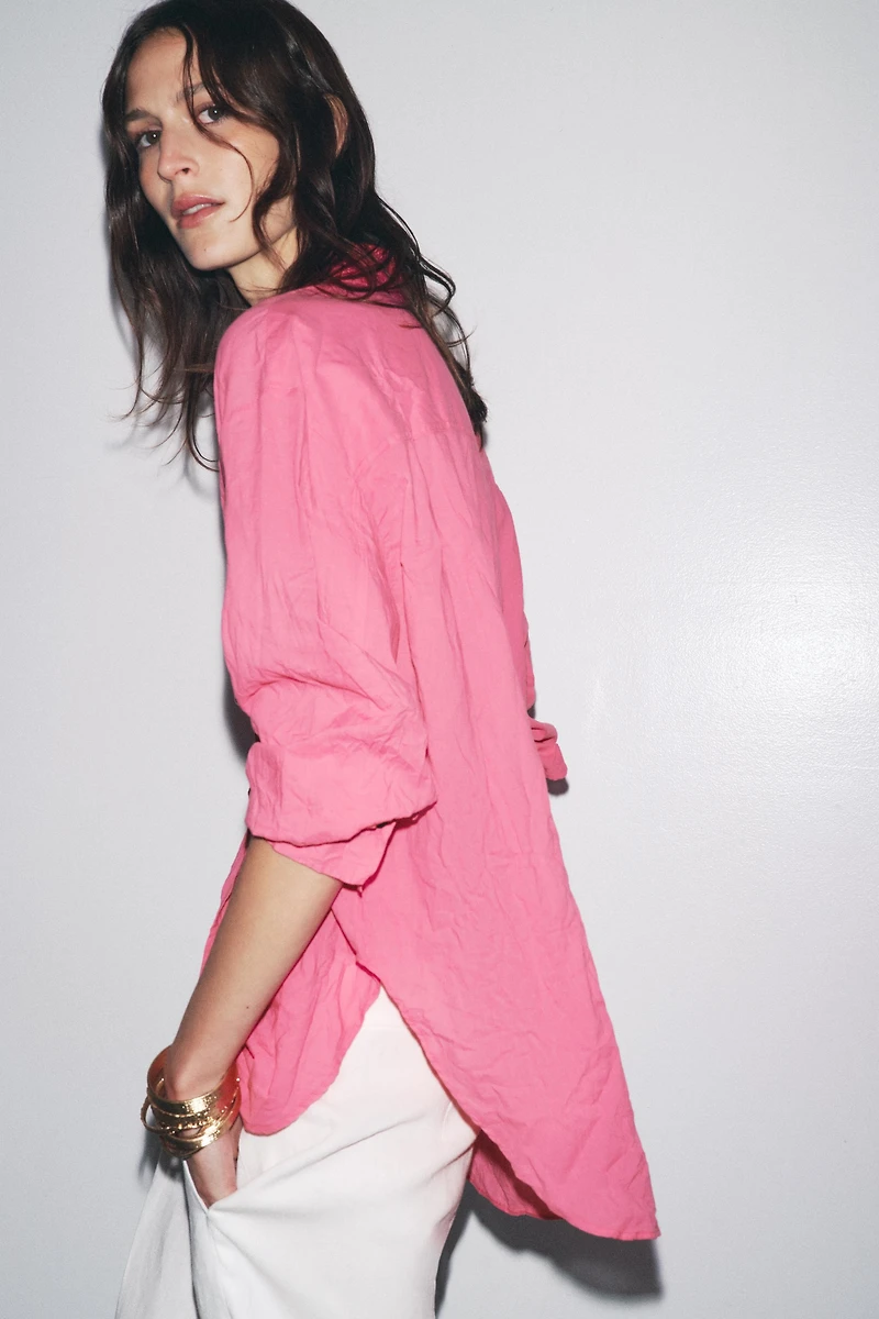 ZW COLLECTION WRINKLED BUTTON SHIRT