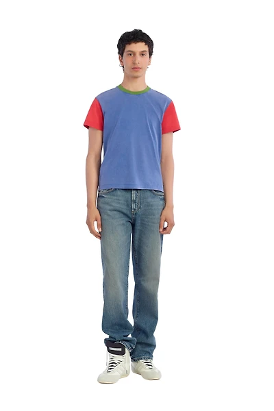 SLIM CROPPED COLOR BLOCK T-SHIRT