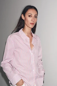 CHEMISE EN POPELINE À RAYURES COLLECTION ZW