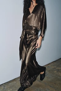 ZW COLLECTION SATIN EFFECT WRAP DRESS