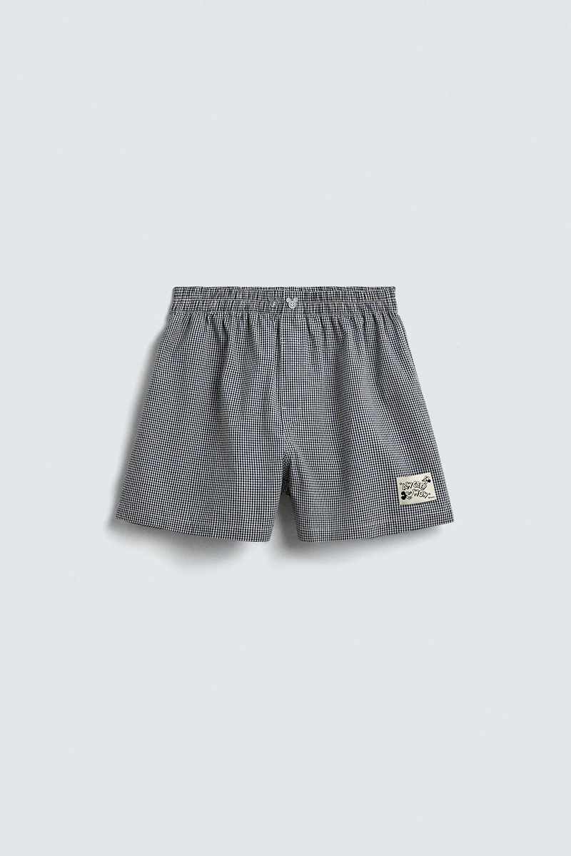 CHECK POPLIN BOXERS HARRY LAMBERT FOR ZARA X DISNEY