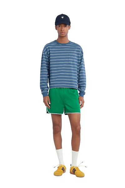 EMBROIDERED STRIPED POCKET T-SHIRT