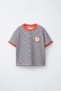 STRIPED LABEL T-SHIRT