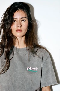 T-SHIRT PIPPI LÅNGSTRUMP™ EFFET DÉLAVÉ